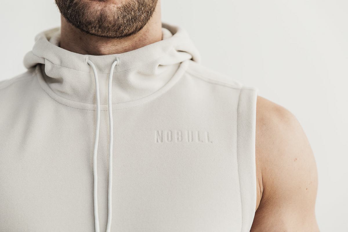 Nobull Arctic Sleeveless Men's Pullover Beige | Australia (KX5693)